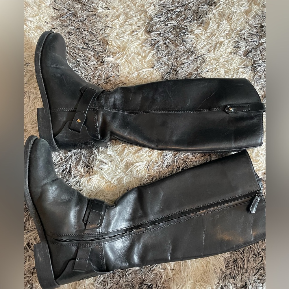 Used Tory Burch black leather boots